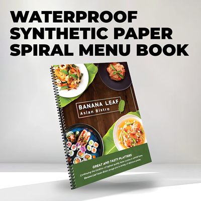 Waterproof Synthetic Paper Spiral Menu Books