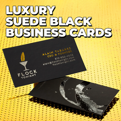 Luxury Suede Black Business Cards