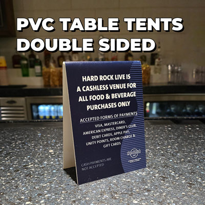 PVC Table Tents Double Sided