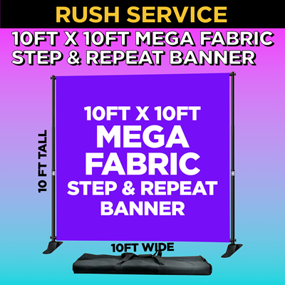 RUSH Fabric 10 x 10 Mega Step & Repeat Banners