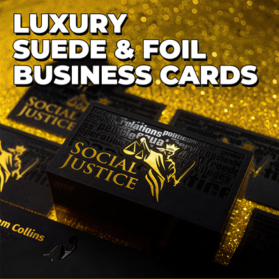 Luxury Suede & Foil Business Cards