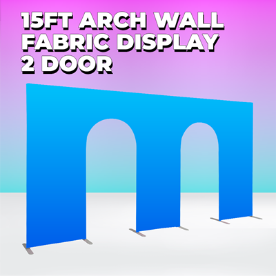 15ft Arch Wall 2 Door Fabric Display