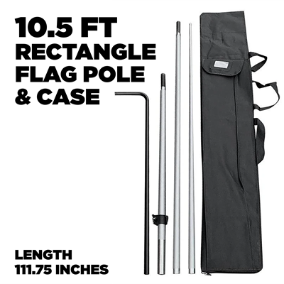 10.5 Ft Rectangle Flag Pole and Case