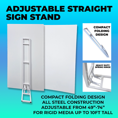 Straight Adjustable Sign Stand