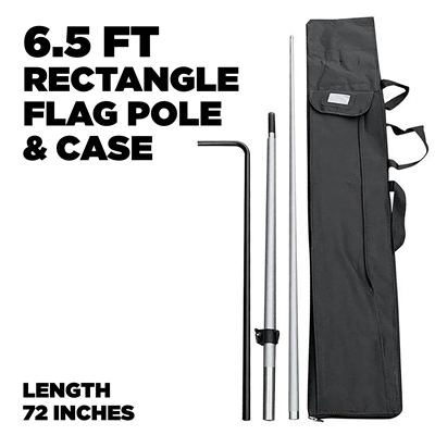 6.5 Ft Rectangle Flag Pole and Case