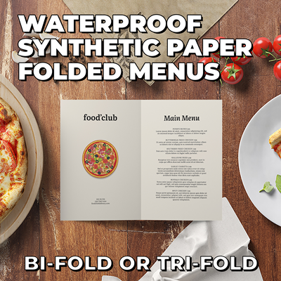 Waterproof Synthetic Paper Folded Menus