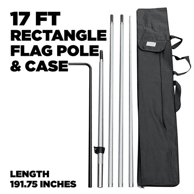 17 Ft Rectangle Flag Pole and Case