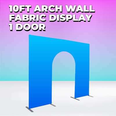 10ft Arch Wall 1 Door Fabric Display